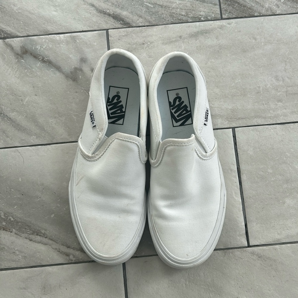 White Slip on Vans